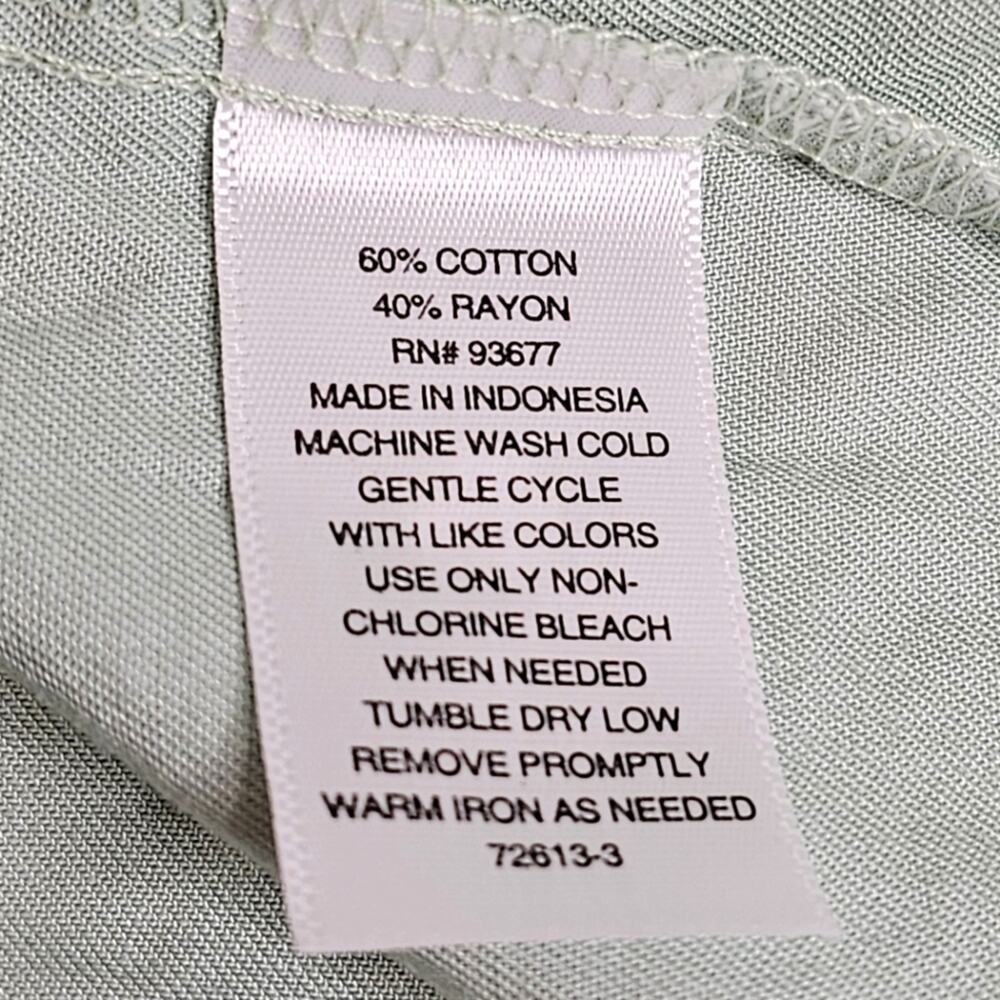 a.n.a Long Sleeve Button Down One Pocket Shirt Mint Green Large - Picture 4 of 6